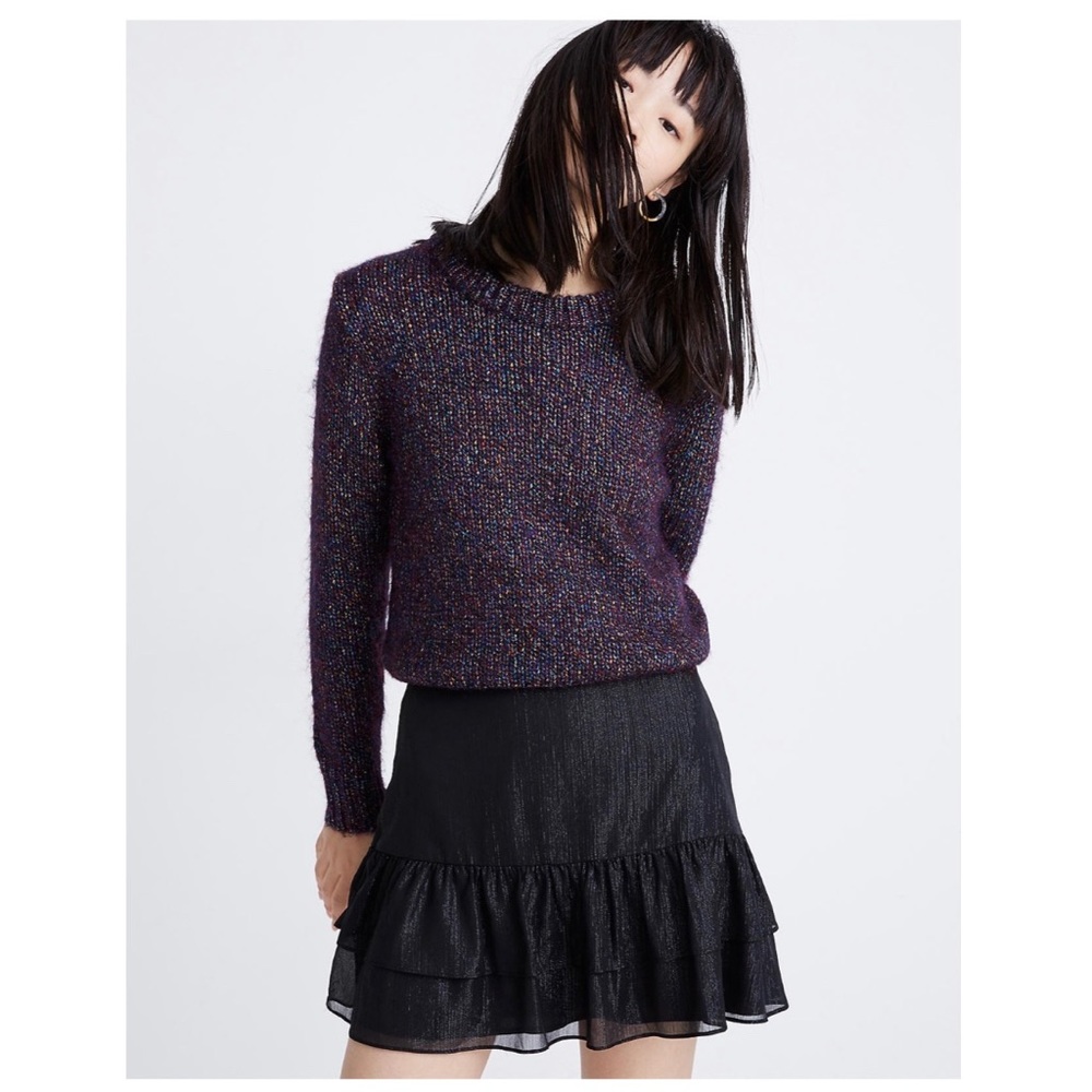 NWT Madewell Shimmer Ruffle Mini Skirt